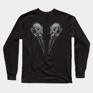 Crow Skulls B&W Long Sleeve T-Shirt